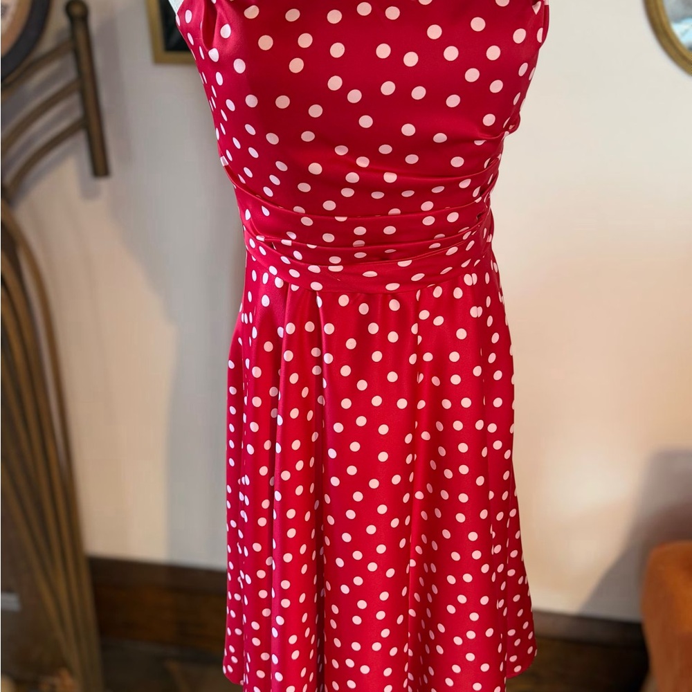 Fabulous Red Polka Dot Fit and Flare Dress! - Picture 4 of 16